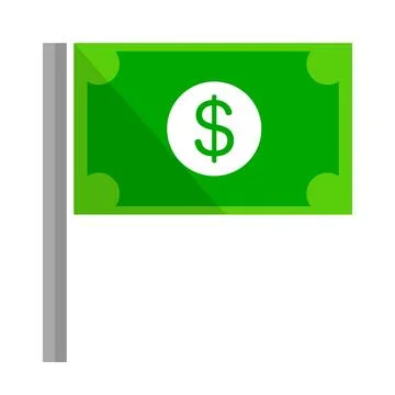 Flag icon on a dollar bill. Vector. Stock Illustration