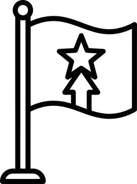 Flag Icon Featuring a Star and Upward Arrow Symbolizing Achievement and Pro.. Stock Illustration