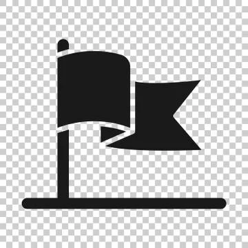 Flag icon in flat style. Pin vector illustration on white isolated background Stock Illustration