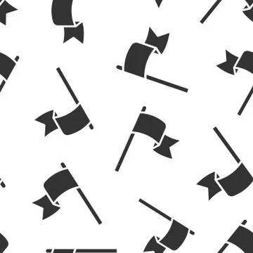 Flag icon in flat style. Pin vector illustration on white isolated background Illustrazione stock