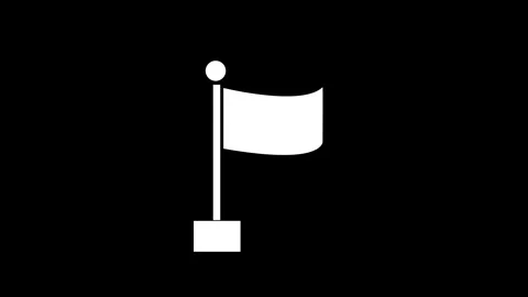 Flag icon isolated on black background. Location marker symbol 4K Video motion g 스톡 동영상 318228489