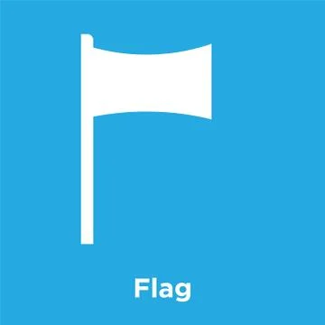 Flag icon isolated on blue background Stock Illustration