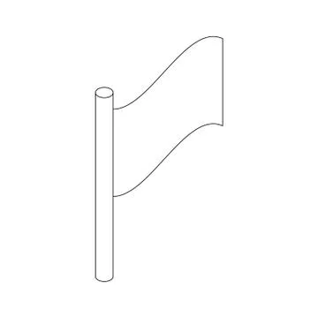 Flag icon, isometric 3d style Ilustração Stock