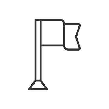 Flag, icon in line design. Flag, banner, symbol, emblem, pennant, nation Illustrazione stock