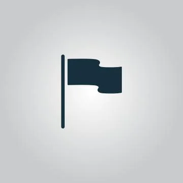 Flag icon. Location marker symbol. Flat design style Stock Illustration