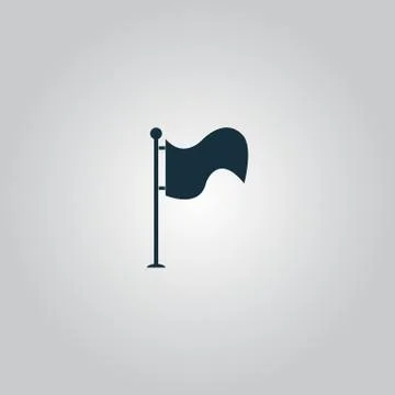 Flag icon. Location marker symbol. Flat design style Stock Illustration
