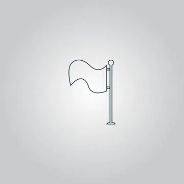 Flag icon. Location marker symbol. Flat design style Stock Illustration