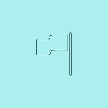 Flag icon. Location marker symbol. Flat design style Stock Illustration