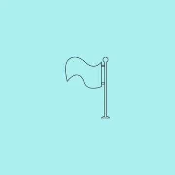 Flag icon. Location marker symbol. Flat design style Stock Illustration