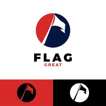 Flag icon logo design template Stock Illustration