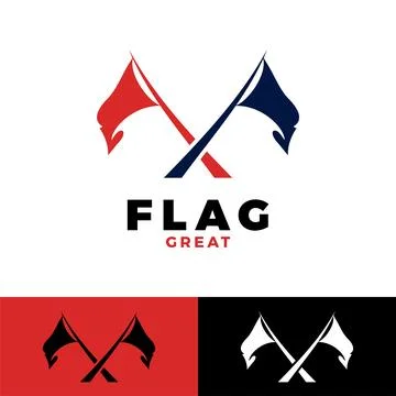 Flag icon logo design template Stock Illustration