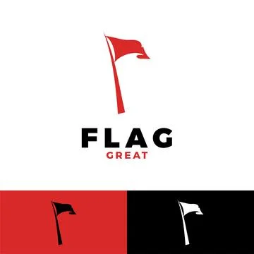 Flag icon logo design template Stock Illustration