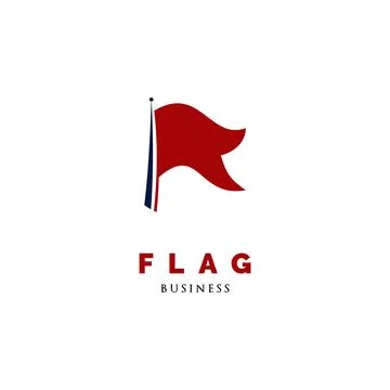 Flag Icon Logo Design Template Stock Illustration