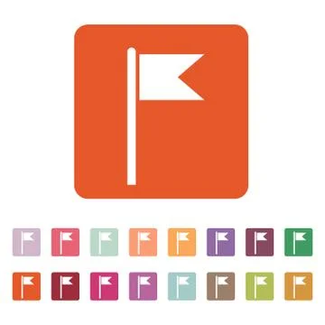 The flag icon. Mark and navigation symbol. Flat Stock Illustration