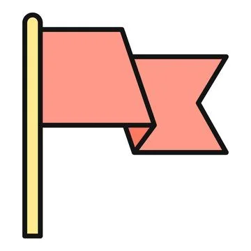 Flag icon representing goal achievement or destination marker Stock Illustration