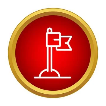Flag icon representing goal achievement and business success Stock Illustration
