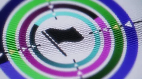 Flag icon on a screen. Looping. Stock Footage 42423830