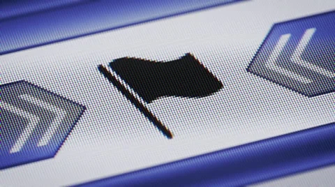 Flag icon on a screen. Looping. Stock Footage 42787948