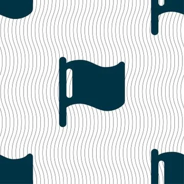 Flag icon sign. Seamless pattern with geometric texture. Stock Illustration