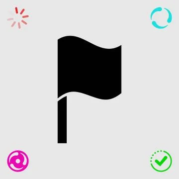 Flag icon stock vector illustration flat design Stock Illustration