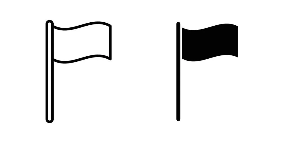 Flag icon symbol  illustration bundle in black colour Illustrazione stock