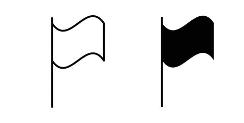 Flag icon symbol. Vector illustration pack in black color. Illustrazione stock