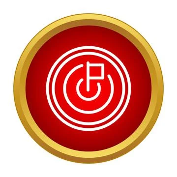 Flag icon on target symbol achieving goal success Stock Illustration