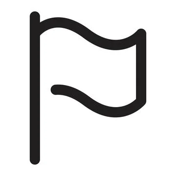 Flag icon vector design template in black color isolated sign on white backgr Stock Illustration