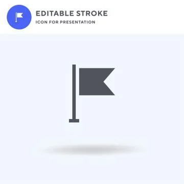 Flag icon vector, filled flat sign, solid pictogram isolated on white, logo Stock Illustration
