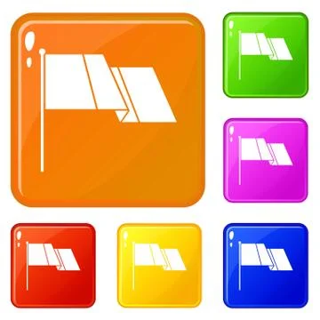 Flag icons set vector color Stock Illustration