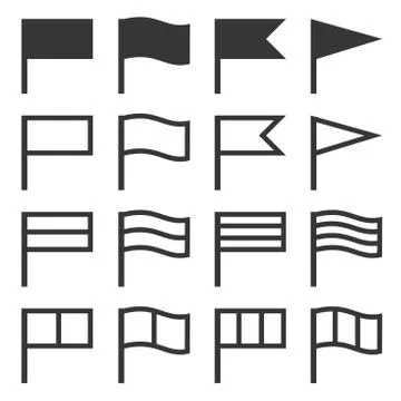 Flag Icons Set on White Background. Vector Stock Illustration