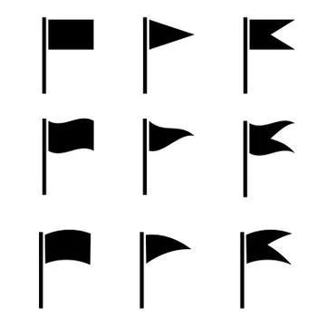 Flag icons set on white background. flat style. flags symbol. flags logo sign. Illustrazione stock