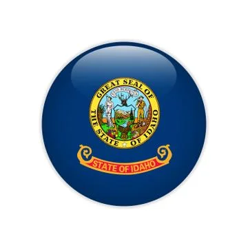 Flag Idaho button Illustrazione stock