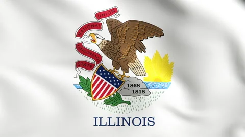 Flag of Illinois Background Video Loop Видео 117868639