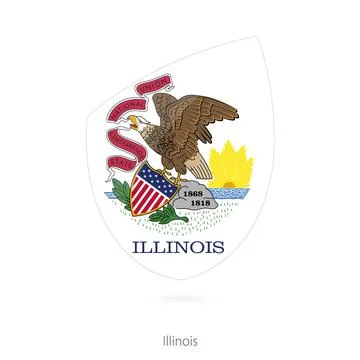 Flag of Illinois. Stock Illustration