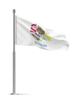 Flag of Illinois isolated on white background Stock Illustration