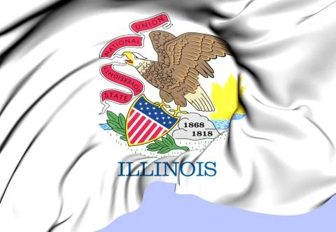 Flag of illinois, usa. Stock Illustration
