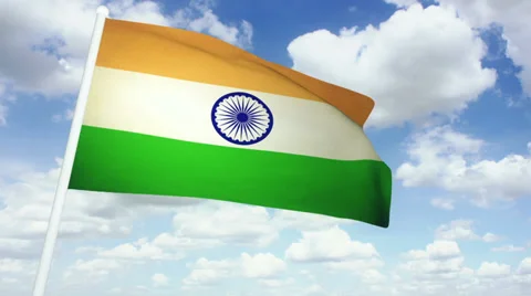 Flag India  02 Stock Footage 31457468