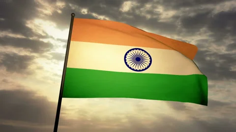 Flag India 03 Stock Footage 31462676