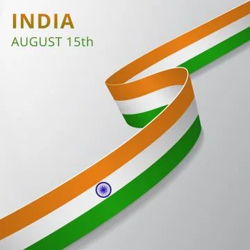 Flag of India. 15th of August. Blue Ashoka wheel. Chakra. Vector illustration Stock-Illustration