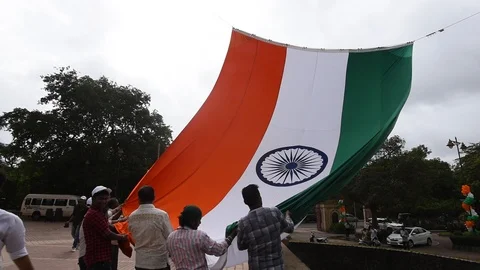 Flag of India---190815-3 Stock Footage 114324025