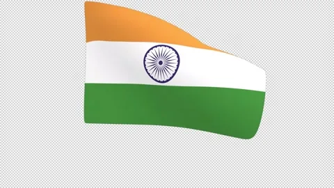 Flag of India – 3d render looped with alpha channel. 库存影片 334700901
