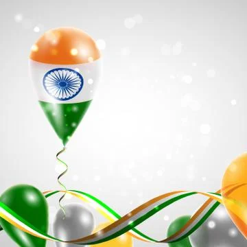 Flag of India on balloon Stock Illustration