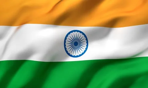 Flag of India blowing in the wind Stock Illustration