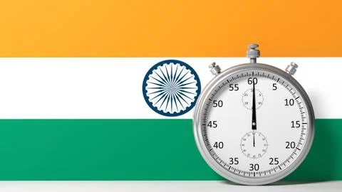 Flag of India with chronometer Ilustración de archivo