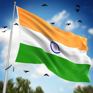 Flag of India Flag of India , This is a computer generated and 3d rendered... Stock Photos