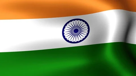 Flag of India, fluttering in the wind. 3D rendering. Looping video. 스톡 동영상 76098112