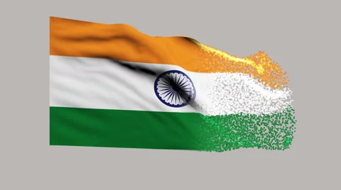 Flag of India Stock Footage 65136196