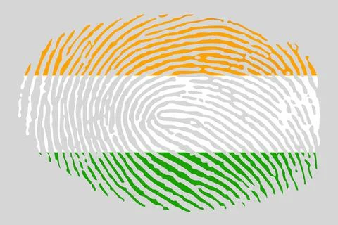 Flag of India in the form of a fingerprint. Stock Illustration