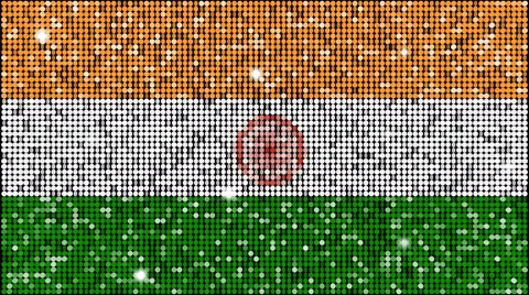 Flag of India glitter background - looping with reflectors and sparkles Stock Footage 54622074